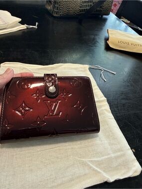 Louis Vuitton Amarante Monogram Vernis Port Feuille Vienoise French Purse Wallet